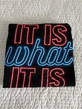 DOM Neon Graphic Tee “It Is What It Is” Black T Shirt